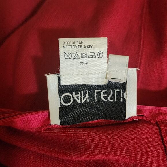 Vintage Joan Leslie Womens Wool-Blend Knit Dress Size S Red Long Dolman Sleeve - Picture 7 of 7